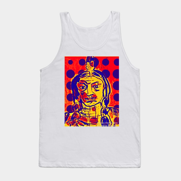 Blue Dot Pop Art Indian Tank Top by Kater